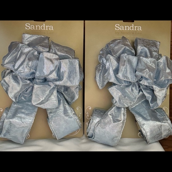 Christmas Midnight Clear Blue Tree Bow Topper Set - Picture 1 of 12